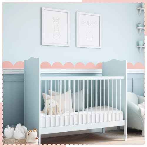Nuanchu 10 Pcs Pink Peel and Stick Scallop Border Decal Trim 15. 75 Inch Boho Giant Scalloped Edge Wall Sticker Waterproof Vinyl Wall Decals for Kids Girls Bedrooms Playroom Nursery Classroom