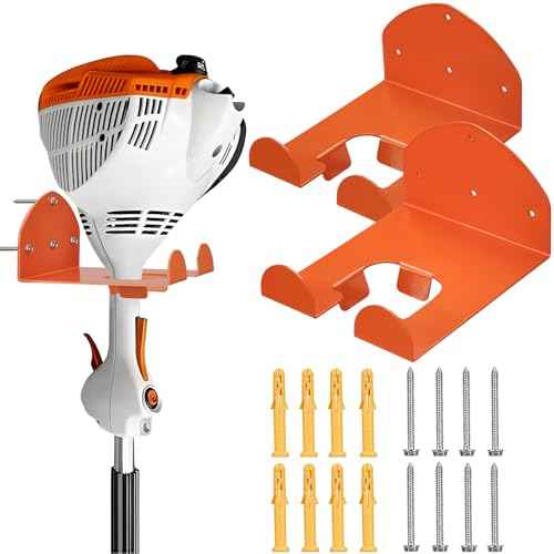 ¡¼2025 Upgraded¡½Heavy Duty Weed Eater Hanger 2 Pack - Wall Mounted Garage Organizer, Power Tool Trimmer Rack for Weed Eater, Grass Trimmer, Hedge Trimmer, Leaf Blower, Chainsaw & Garden Tools Storage