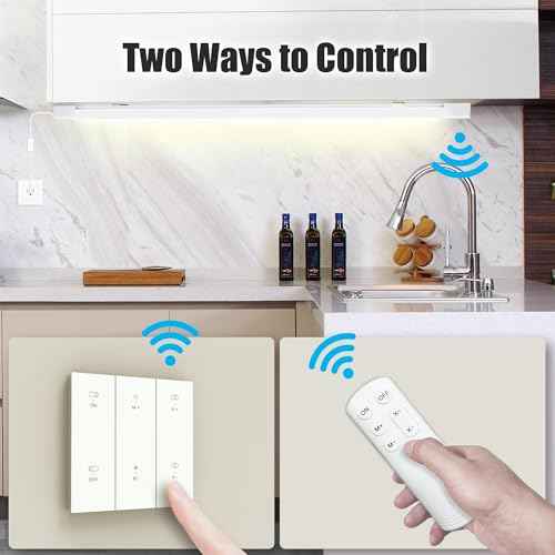 Under Cabinet Lights with Plug. 3000K-6500K Dimming and Color. with Wireless Control Panel and Remote Control.15W 1500LM for Garage, Kitchen, Bathroom, Closet, Office (16 inch-2pcs)