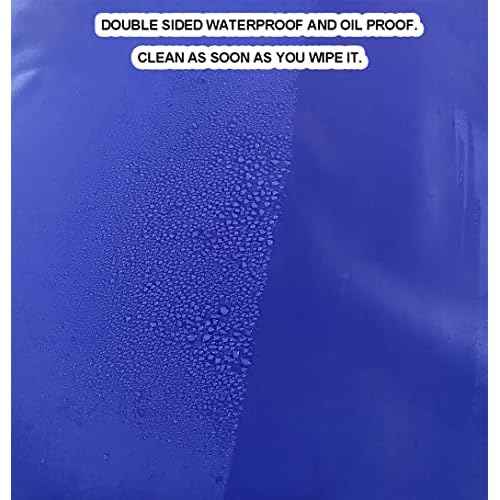 Chemical Resistant Vinyl Apron - Blue Plus Size Unisex PVC Aprons for Dishwashing,Dog Grooming,Gardening,Fish Cleaning,Lab Work£¨5 Pack£©