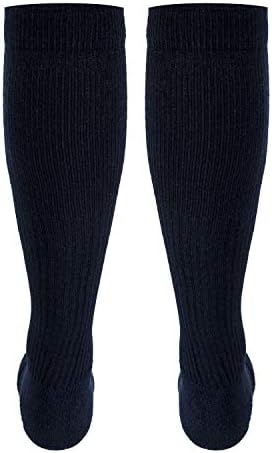 Truform Men's 15-20 mmHg Knee High Cushioned Athletic Support Compression Socks, Navy, Small (2 Pairs)