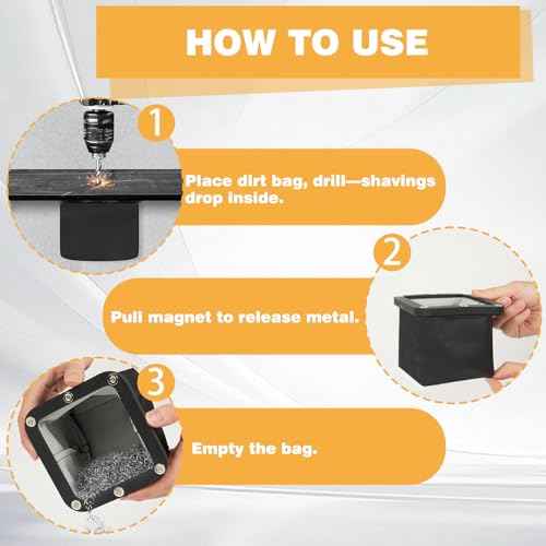 Electrical Dirt Bag - Strong Magnetic Metal Shaving Catcher for Use with Carbide Panel Hole Saws, Square Drilling Catcher Bag for Electrical Panels
