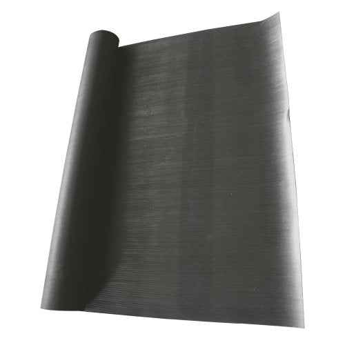 Rubber-Cal 03_168_W_FR_04 Fine Rib Corrugated Rubber Mats, 1/8" Thick x 4' x 4' Runners, Black