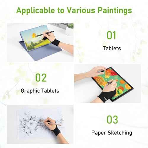 OTraki 4 Pack Artist Drawing Gloves for Digital Tablet Paper Sketching
