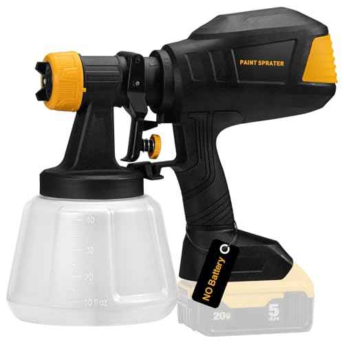 Brushless Cordless Paint Sprayer for Dewalt 20V Battery,4 Nozzles,150 Din/s Viscosity,1000ml/min Flow Rate & 1200ML Electric Paint Gun for Furniture, Walls (Battery Not Included)