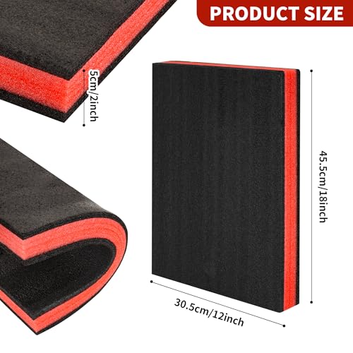 3Pack Cuttable Polyurethane Foam Sheets, Polyethylene Tool Foam Sheets, Drawer Liner, ToolBox Kaizen Organizer and Storage Tool Shadow - RED&BLACK (16X12X2 RED&BLACK)