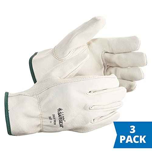 J. J. Keller & Associates, Inc. SAFEGEAR Cowhide Leather Work Gloves with Keystone Thumb