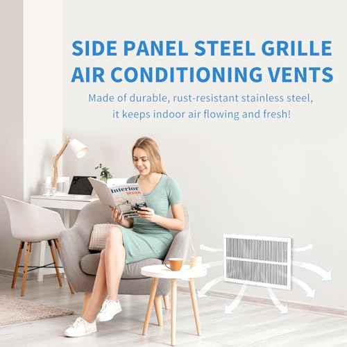 24x10 Return Air Grille (Duct Opening Size), Air Return Vent Cover, AC Vent Cover, Cold Air Return Vent Cover, Flat Return Air Grilles, Outer Dimensions:25.75"W x 11.75"H (24"Wx10"H, Duct Opening)