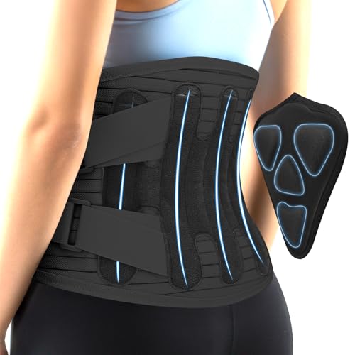 Back Brace for Lower Back Pain Relief,Lumbar Waist Support for women,Lower Back with 3D Lumbar Pad for Work Sports Sciatica, Scoliosis(Black，L)