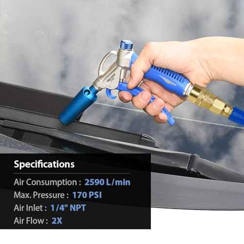 FIRSTINFO A18563US Windstorm High Volume Air Blow Gun with Adjustable Air Flow and High Flow Nozzle