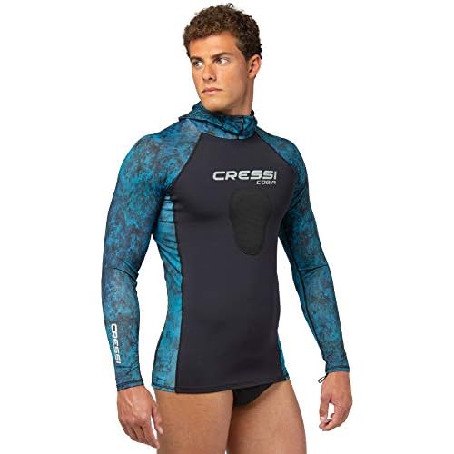 Cressi Adult Camouflage Hooded Rash Guard - Neoprene Padded Chest | Cobia: get the Hunter equipment