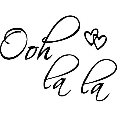 Picniva Black 22" X 14" OOH LA LA Paris France Hearts Love Quote Vinyl Wall Decal Decor Art Sticker