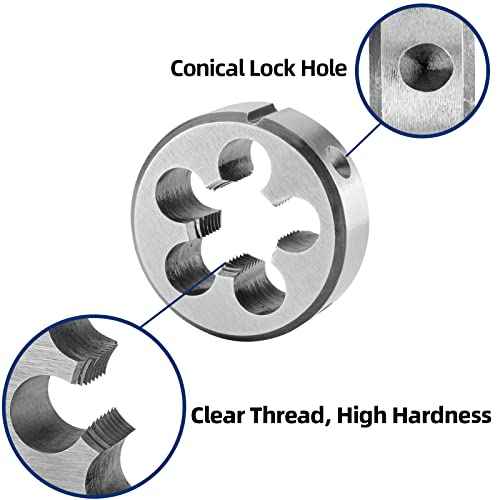 Burkit 7/8"-20 UNEF Tap and Die Set, 7/8 x 20 UNEF Machine Thread Tap and Round Die Right Hand