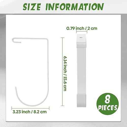 Soaoo 8 Pieces Storage Flat Hook Bicycle Flat Thickened Hooks Add on Hanging Bike Hooks for Overhead Garage Rack Wall Shelving Ceiling Accessory (White)