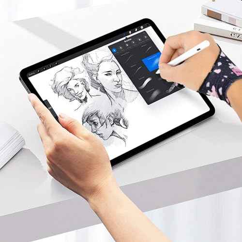 Artist Drawing Glove, Two-Finger Digital Art Glove for Drawing Tablet/Pen Display/Monitor Cute Rabbit Print Universal for Right and Left Hand, M Blackpink Color