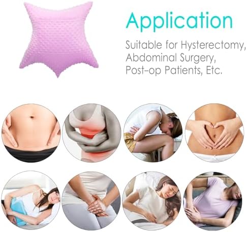 Star Shape Hysterectomy Recovery Pillowy for Hysterectomy Recovery Must Haves with 2 Pockets Products Gifts Tummy Tuck Abdominal Surgery Cushion, Minky Dot Lavender