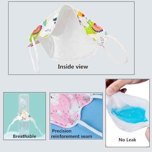 Face Mask for Kids 50 PCS, 4 Layer Disposable Face Masks with Designs for Children, Cute Face Masks, Clouds Print