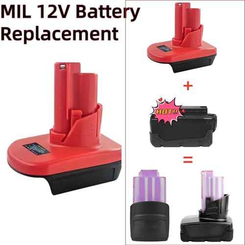 MIL18M12 Battery Adapter for Milwaukee M-18 to M-12, Adapter Converter for Milwaukee 18V Battery to 12V Power Tools (1 Pack)