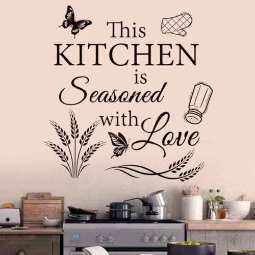 3 Set Kitchen Wall Decals Vinyl Wall Sticker Peel and Sticker Wall Decor for Dining Room Kitchen Home Restaurant.