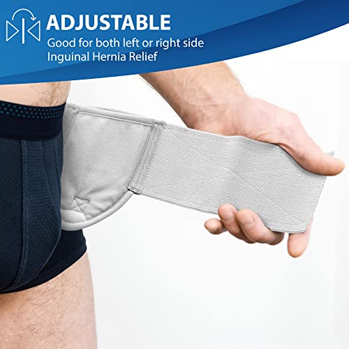 ORTONYX Inguinal Hernia Belt for Men and Women with Removable Compression Pad and Adjustable Waist Strap, Hernia Support Truss for Inguinal, Incisional Hernias, Left/Right Side - White L/XXL