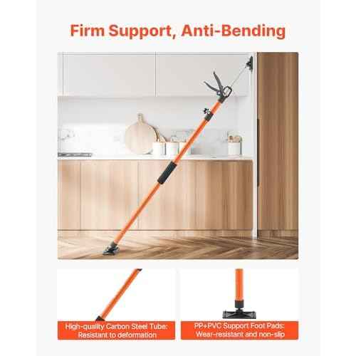 VEVOR Cabinet Jack Support Pole, 2-Pack, 45.7-114.2 Inch Steel Telescopic Quick Support Rod, Adjustable 3rd Hand System up to 154 lbs Capacity for Installing Cabinets, Lifting Drywall, Cargo Bars