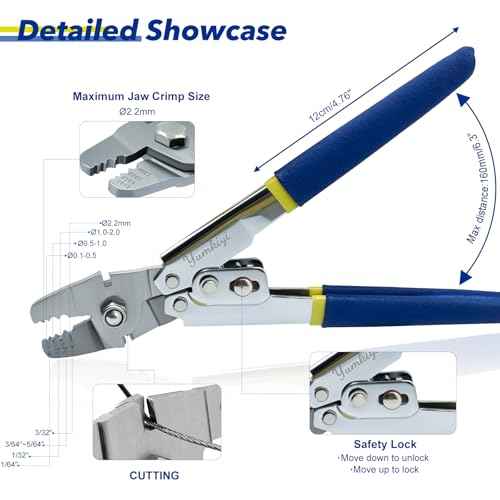 99FT Wire Rope Crimping Tool Kit, 304 Stainless Steel Cable with 150PCS Aluminum Crimping Sleeves and 15PCS Thimbles for Fishing Leader Making Kit, Decking, Garden Hanging Lamp.