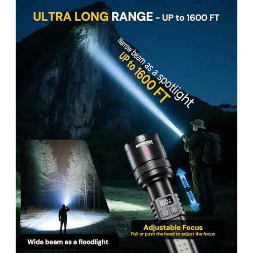 Esgreen LED Rechargeable Flashlights High Lumens 2 Pack, Single Click Bright Flashlight Long Lasting 12H, Compact Handheld Flash Light USB C, White & Red Light, for Hiking Camping Gift