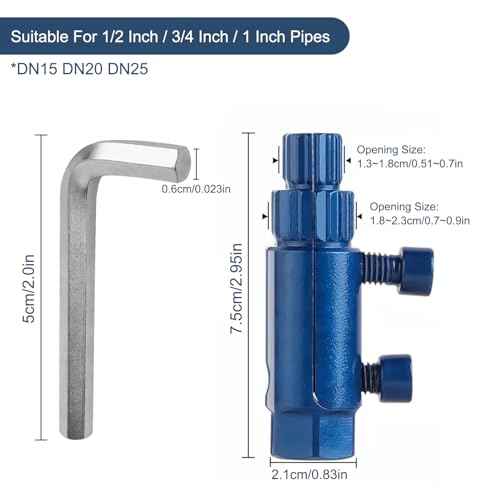 Broken Pipe Extractor Tool, Screw Extractor Set for Pipe Wrench, Faucet Removal Tool for 1/2", 3/4", 1", Stripped Screw Removal Tool for Rusted/Damaged Faucet Bolts & Pipes(Blue)