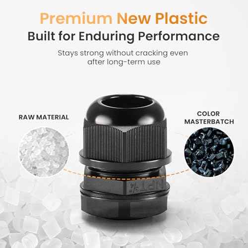 QILIPSU 50pcs 3/4" NPT Cable Gland Waterproof IP68 Nylon Cable Pass Through Cord Grip Connector Strain Relief Wire Grommet