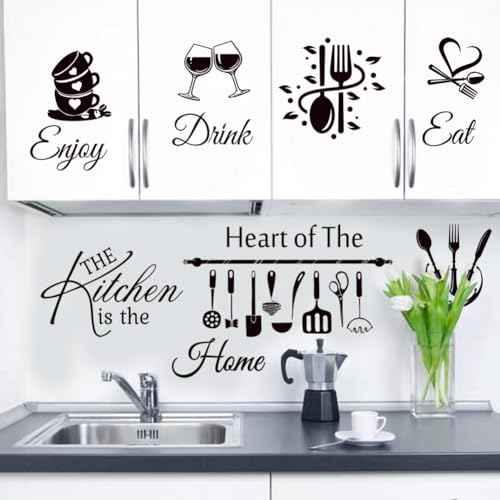 Kitchen Wall Decor Quote Stickers and Decals for Dining Room and Living Room