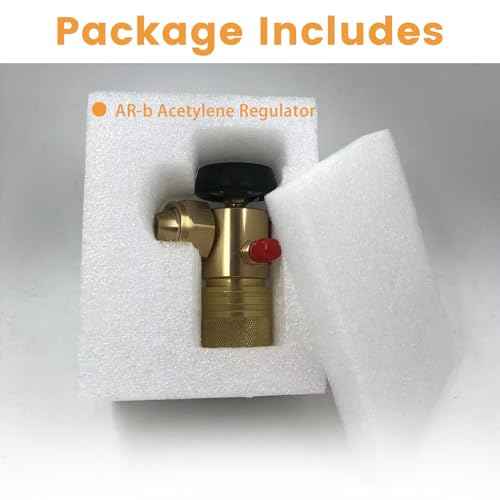 0386-0725 AR-B CGA520 Acetylene Regulator for B Tanks, for Torch regulator with Gauge, Use with Torch Acetylene Kit, B Tank Torch Kit