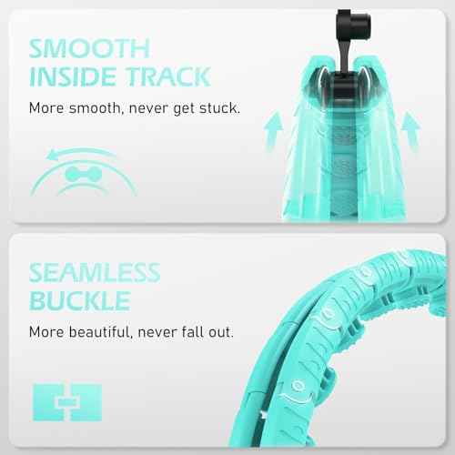 Weighted Hula Circle with 26/32 Links(56-66 Inch) for Adults Weight Loss, Infinity Fitness Hoop Plus Size, for Women Smart Exercise Equipment