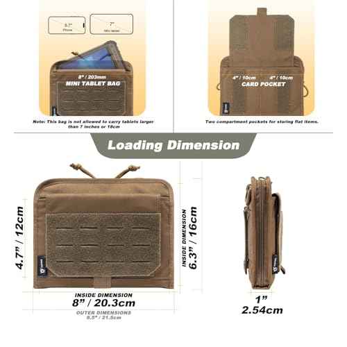 TSPRO Ultra Tactical Molle Admin Pouch Utility EDC Pouch Tool Organizer Clam-Shell Molle Pouches for Tools and Medical Suppliers Organization