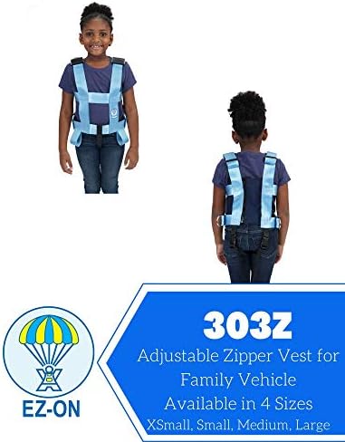 EZ-ON Products 303Z Extra-Small Rear Zipper Closure Durable Personal Vehicle User-Friendly Safety Transportation Vest with Seat Belt Loops. Meets NHTSA Regulation. Mount Sold Separately.