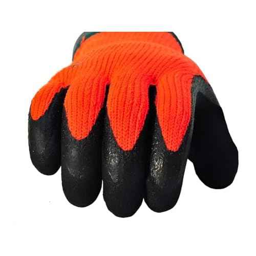 G & F Products Winter Gloves for outdoor cold weather Double Coated Windproof texured Plam and Fingers Acrylic Terry inner keep hands warm at -58F, 12 Pairs X-Large 1528XL, Orange (1528XL-DZ)