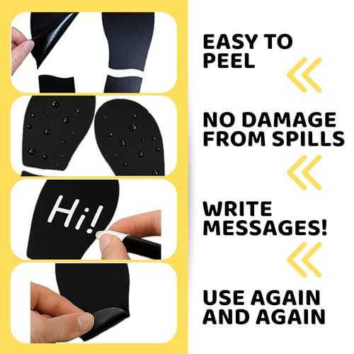 50PCS Black PVC Footprint Stickers ? Waterproof Erasable Stickers for Classroom Office Wall 6.88x2.2 Inch Vinyl Floor Shoes Cutouts