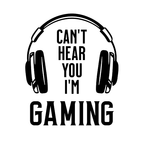 Game Wall Sticker, Can't Hear You I'm Gaming Wall Decals, DIY Headset Vinyl Art Silhouette Game Decor, 3D Video Game Room Decoration Wallpaper for Boys Playroom Bedroom Family Game Room
