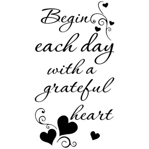 Begin Each Day with a Grateful Heart Vinyl Wall Decals Quotes Home Decor