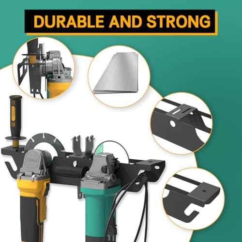 Heavy-Duty Tool Storage Rack for Wall Mount - Multi-Tool Organizer for Drills, Grinders, and Power Tools - Ideal for Garages, Workshops, and DIY Home Projects (2-Pack)