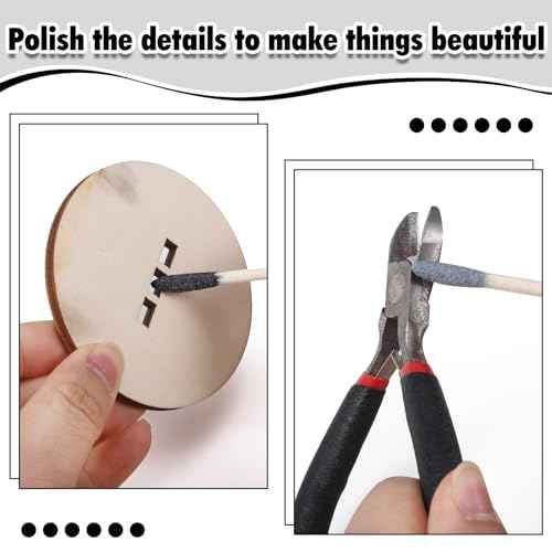 50 Pcs Sanding Sticks, Double End Fine Detailing Sanding Stick with Storage Box for Plastic Models Wood Hobby Woodworking, 120/280 Grit
