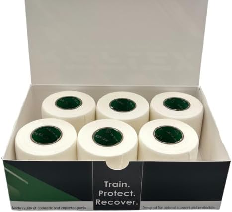 Shield Cleat Spatting Tape | Stretch Athletic Tape, Ankle Tape, Tear by Hand, Made in USA, Thin, Flexible, Elastic Sports, Spatting, Football, 6 Pack