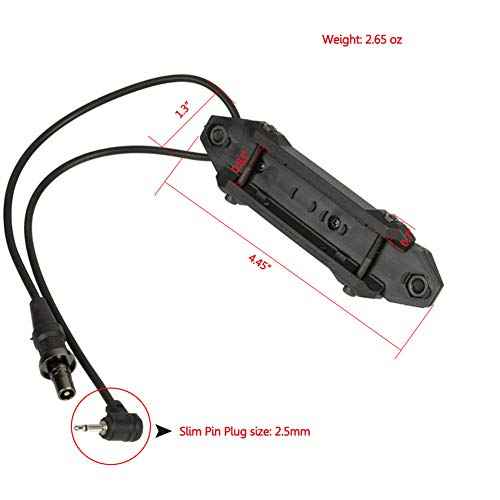 Remote Dual Pressure Switch Augmented Pressure Double Switch Assembly for M300/M600 M951 M952 Series Scoutlight + PEQ 15 Laser Dual Tape Switches, for Mlok/Keymod/20mm Rail Mount (Black)