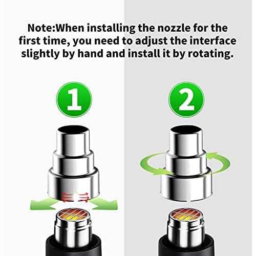 Heat Gun Nozzles Kit, SEEKONE Hot Air Gun Attachments 7 Pieces Stainless Steel Accessories Air Outlet Diameter 35mm / 1.377inch