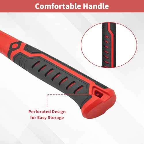 Ball Peen Hammer 2 Lb, Big Ball Pein Hammer With Non-slip Rubber Grip, Metal Hammer For Metal Work, Rounding, Mechanics