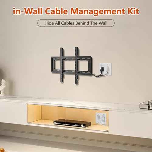 in Wall Cable Management Kit for Wall,Hide Cords Wall Mounted TV,Power Bridge Wall Kit for TV,Recessed Outlet for Organizing Cables Behind Wall-Mounted TV