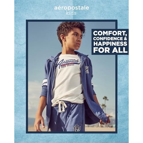 AEROPOSTALE Boys Hoodie - Cozy Soft Fleece Pullover Hoodies for Boys with Sleeve Pocket - Trendy Kids Sweatshirts (Size 8-16)