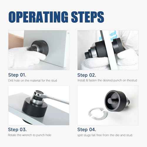 Manual Ratchet Knockout Hole Punch Driver Kits with 6 Dies 1/2¡±, 3/4¡±, 1¡±, 1-1/4¡±, 1-1/2¡±, 2¡± Mental Punch Tools KO Tool Set Electrical Conduit Hole Cutter Kit