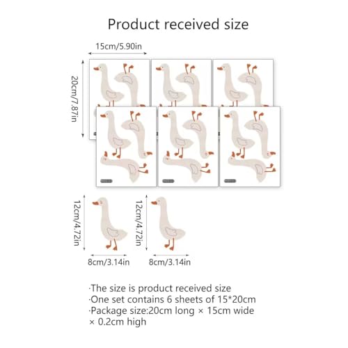 Runtoo Boho Animal Wall Decals Geese Duck White Wall Stickers Living Room Bedroom Bathroom Kids Nursery Wall Decor