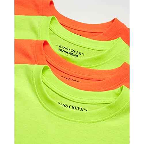 Bass Creek Outfitters Mens High Vis Shirts - 4 Pack Short Sleeve Safety Workwear High Visibility Shirts for Men (S-3XL)