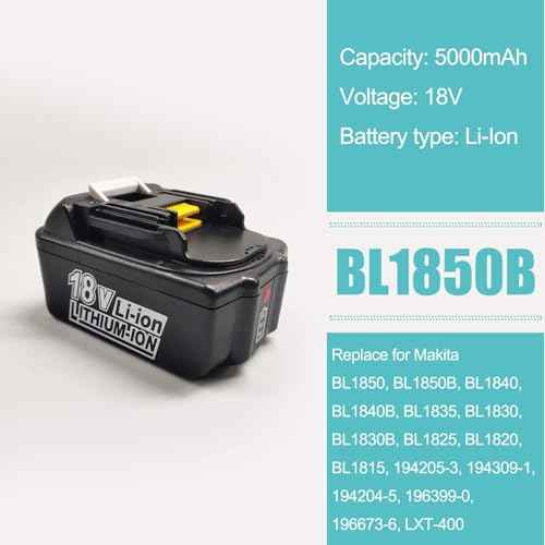 2 X BL1850B Battery 18V 5.0Ah with Charger 3Ah DC18RC, Replace for Makita 18V Battery LXT400 BL1860B BL1830B BL1850B BL1840B BL1830